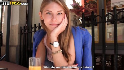 Русское, Блондинки, Эбби Анжелика, Артем Турков, бритые письки, наездница, кончил в рот, платье