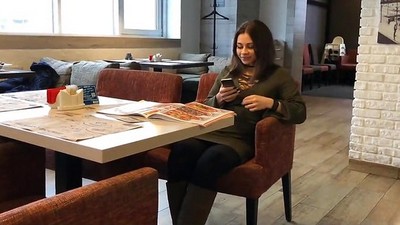 Русское, Минет, От первого лица - POV, кончил в рот, В туалете