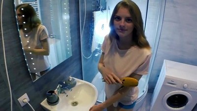 Домашнее, Молодые, Премиум, От первого лица - POV, Семулв, красивая попка, бритые письки, кончил в рот, В туалете