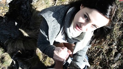 Минет, На природе, От первого лица - POV, Янг Девошин, соло, в лесу, бритые письки, кончил в рот