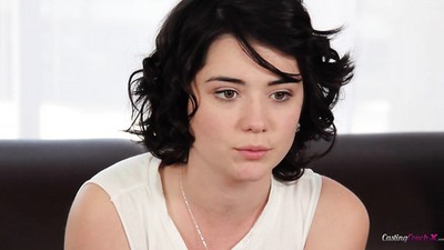 Брюнетки, Кастинг, кончил на лицо, бритые письки, наездница