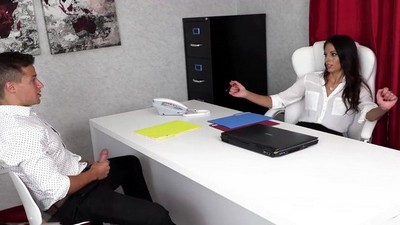 Большие сиськи, В офисе, Ева Лонг, Джей Ромеро, наездница, кончил в рот, интимная стрижка, следы от загара
