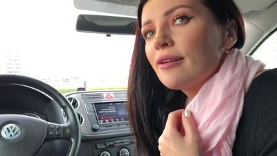 Минет, В машине, Луна Рулет, глотает сперму, кончил в рот