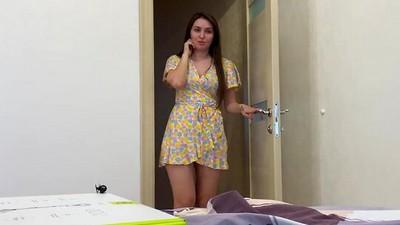 Домашнее, Мамки, Премиум, Саша Парадайз, красивая попка, кремпай, платье, застряла