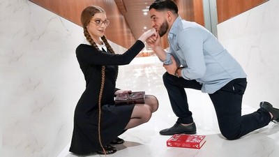 Брюнетки, Чулки, Питер Грин, Эрин Эверхарт, на каблуках, косички, секс в одежде, кончил в рот, платье
