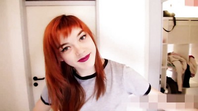 Жены, Рыжие, От первого лица - POV, Энни Аурора, глубокий минет, бритые письки, наездница, в презервативе, кончил на сиськи
