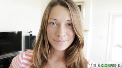 Блондинки, От первого лица - POV, Кирстен Ли, красивая киска, бритые письки, наездница, кончил в рот
