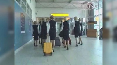Публичное, Стюардесса, Дрочит, В автобусе, Большие сиськи, Униформа