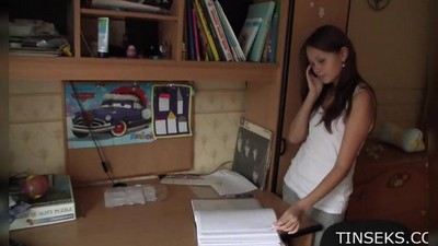 Русское, На кровати, Маленькие сиськи